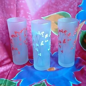 ANTIQUE FROSTED FRANCE HIGH BALL GLASSES
